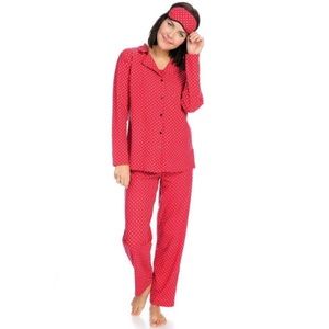 Everyday Koze by Harve Benard 4 Piece Pajama Set Size S Small Red Polka Dot